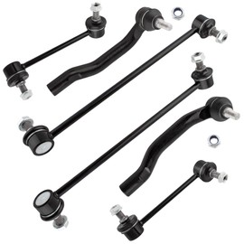 BOXI (Set of 6) Front & Rear Stabilizer Sway Bar End Links + Outer Tie Rods Fit for Acura MDX 2001 2002 2003 2004 2005 / for Honda Pilot 2003 2004 2005 | Replace K90349 K90716 K90717 ES3717 ES3716