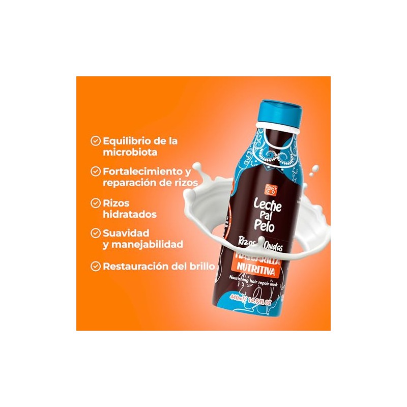 LECHE PAL PELO RIZOS Y ONDAS MASCARILLA NUTRITIVA 440ML/14.9OZ