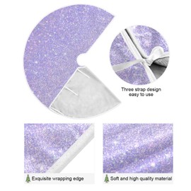 Blueangle Christmas Tree Skirt Shiny Glitter Lavender Tree Skirt for Xmas Decor Festive Holiday Decoration, 35.4 Inch in Diameter