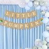 Gankbite Pumpkin Burlap Banner Baby Shower Garland Blue Pumpkin Decoration