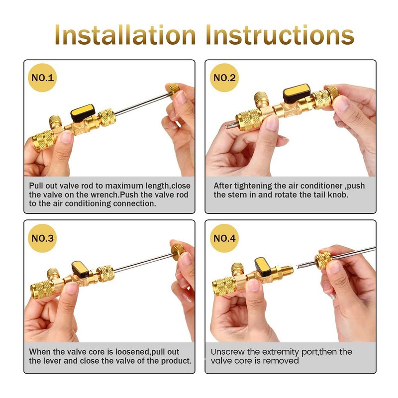 Willoghsa Valve Core Remover Installation Tool Kit Replacement Valve Cores