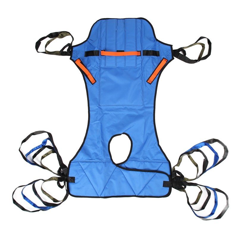 Patient Full Body Lift Sling Royalblue Head Support Toileting Transfer