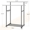 VICERII Clothes Rack, Double Clothing Rack with Wheels and Extra