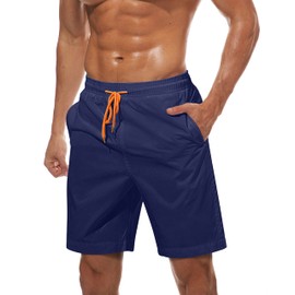 TACVASEN Men's Swim Trunks Waterproof Beach Boardshorts Lightweight Swimming Trunks Beach Shorts Quick Dry Surf Shorts with Mesh Lining Navy Blue