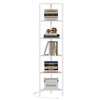 TUTOTAK 6-Tier Corner Bookshelf with LED Light,Corner Shelf for Small