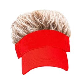 SM SunniMix Men Hair Hat Novelty Fashion Wig Cap for Shopping Traveling Party Supplies Women, Brown