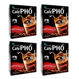 Cafe Pho Vietnamese 3in1 Instant Coffee Mix, Iced Milk Coffee, Cafe Sua Da, Single Serve Coffee Packets, Box of 9 Sachets, Pack of 4