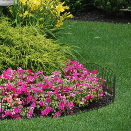 YBING Decorative Garden Fence 10 Pack 11Ft (L) x 16in (H) Rustproof Arched Metal Fence Border for Decor Wire Border Animal Barrier Panel Fencing Patio Fence for Flower Bed Landscape Outdoor