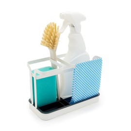 simplywire – Sink Tidy/Caddy – Retro Flat Wire Kitchen Sink Organiser – White