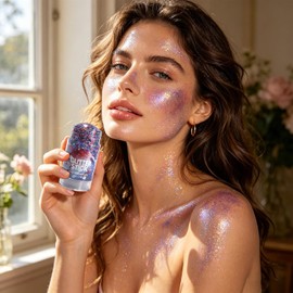Barra de Purpurina para el Pelo - Impermeable Larga Duración Holográfico - Barra De Gel Brillante Corporal Con Purpurina 35 g - para Festivales de Música Viajes Discotecas Carnaval