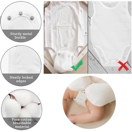 XINTANGXIA Pack of 4 Body Extension Push Button Baby Body Extender Length Adjustable White Adjustable Length Baby for Baby Bodysuits Romper Vest, White
