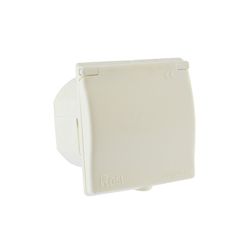 230v Mains 16A Flush Inlet Socket White for Caravan Motorhome