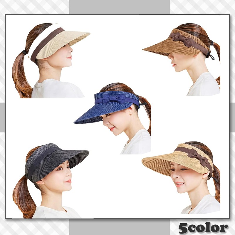 Chrome Crane CB144 Women's Visor Sun Visor, Straw Wide, Brim