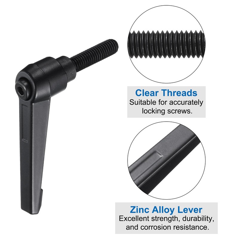 sourcing map 15pcs Lever Adjustable Handles M8 x 32mm Metric