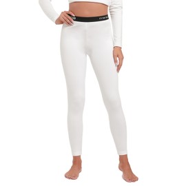 INNERSY Thermal Leggings for Women Lightweight Thermal Underwear Bottoms Base Layer Legging(Large, White)