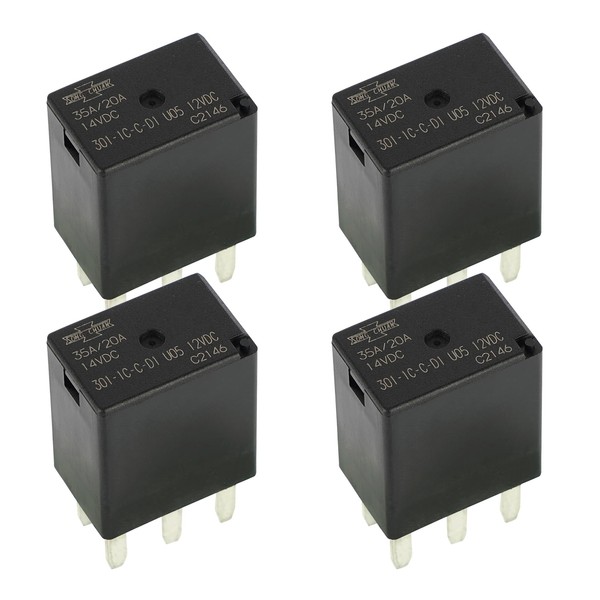 (Pack of 4) 301-1C-C-D1 U05 12VDC 5 Pin 35A Automotive