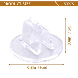 AMYXIYUAN 80Pcs Mini Acrylic Sign Display Holders Acrylic Place Card Holders Acrylic Card Stands Piece Holders Board Pieces Cards Stand for Business Cards