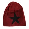 Lined Winter Stars Knitted Fine Knit Beanie Hat - red