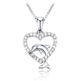 Aihitero - Collar con colgante de delfín para siempre, joyería de moda para mujeres y niñas, su cumpleaños aniversario de Navidad, regalos para novia, hermana, hija, esposa, nana, mamá