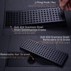 Orhemus Linear Shower Floor Drain with Removable Cover Grid Grate