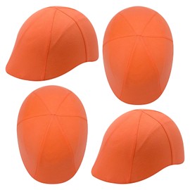 Windkream 4 Pcs Equestrian Riding Helmet Cover Warm Hunter Orange Helmet Cover Plush Winter Horse Riding Helmets for Hunting Outdoor Accessories