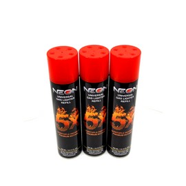 NEON 3 Can Neon 5X Refined Butane Lighter Gas Fuel Refill 300 mL 10.14 oZ Cartridge
