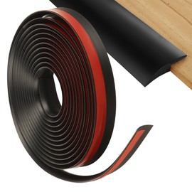 Acrux7 19.7 Ft Floor Transition Strip Self Adhesive Carpet to Floor Transition Strips, Black Plastic Transition Edging Trim for Doorways Threshold, Cover Height Less Than 5mm