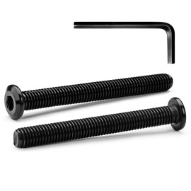20 Sets M6 x 65 mm Flat Head Allen Screws A2 V2A Stainless Steel Black Oxide Hex Screws for Furniture Screws with Hex Key
