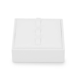Papten Ring Stand PU Leather Display Holder 3 Slot Organizer White Jewelry Showcase