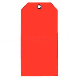 CleverDelights Red Plastic Tags - 4.75" x 2.375" - 50 Pack - Tear-Proof and Waterproof - Inventory Asset Identification Price Tags