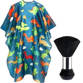 Gebrazy Hairdressing Cape for Children, Professional Children's Hair Cutting Cape, Hairdressing Cape, Adjustable Hairdressing Cape and Neck Dust Brush for Children, Adults, Hairdressing Salon