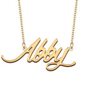 GR35Z9 Abby Name Necklace Gift for Her His Friend Fans Birthday Wedding Christmas Party