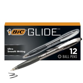 BIC VCG11BK Atlantis Original Retractable Ballpoint Pen, Black Ink, Medium, 1mm, Dozen