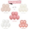 Isndare Pink White Balloons Rose Gold Blush White Balloon 60pcs