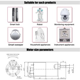 ICQUANZX DC Gear Motor 12V 200R High Torque Electric Micro Speed Reduction Gear Motor with Centric Output Shaft Diameter Gearbox