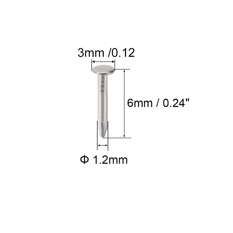sourcing map Pack of 800 Small Tiny Hardware Nails Carbon