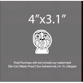 VISX Troll Cry Face Meme Bumper Sticker Funny tailgate Kitty JDM Decal Weird Vinyl