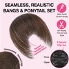 Allyreetress Ponytail with Bangs for Black Women ，Yaki Drawstring Ponytail