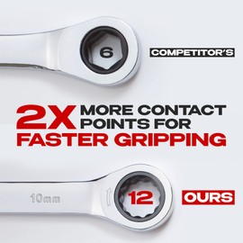 Jaeger 10 mm TIGHTSPOT Ratchet Wrench with Precision Movement and Hardened, Polished Steel for Projects with Metric Tight Spaces