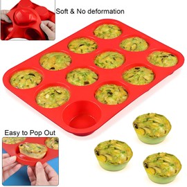 SCYFREID Silicone Muffin Pan Set,12 Cups Silicone Cupcake Pan 2-Pack Nonstick Silicone Molds for Baking Muffin Cakes,Bread, Tart