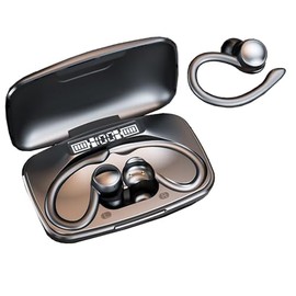 Auriculares inalámbricos deportivos Bluetooth Auriculares LED Power Display Carga Caja estéreo Auriculares de Bajo con Auriculares para Ejercicio, Conducir, Caminar y Correr