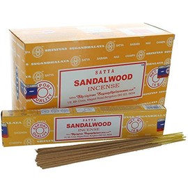 Hari Deals Satya Incense Stick Fragrances Sandal Wood Lavender Champ Musk Positive Vibes Namaste Nag Champa Reiki Rose 6 Packs (Sandal Wood)