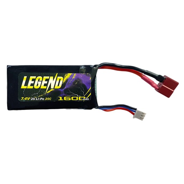 LAEGENDARY 1:10 Scale RC Cars Replacement Parts for Legend Truck - 1600 mAh 7.4V 2S 25C Rechargeable Battery – Part Number LG-DJ02