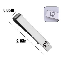 Dentist Gifts for Husband Boyfriend Dad Engraved Tie Clip for Men Dental Hygienist Birthday Gift for Dad Uncle Son Tie Bars for Men Dentist Appreciation Thank You Gift for Dental Teacher Gifts