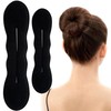 YALOJE 2pcs Hair Bun Updo Makers, Black Soft Hair Bun