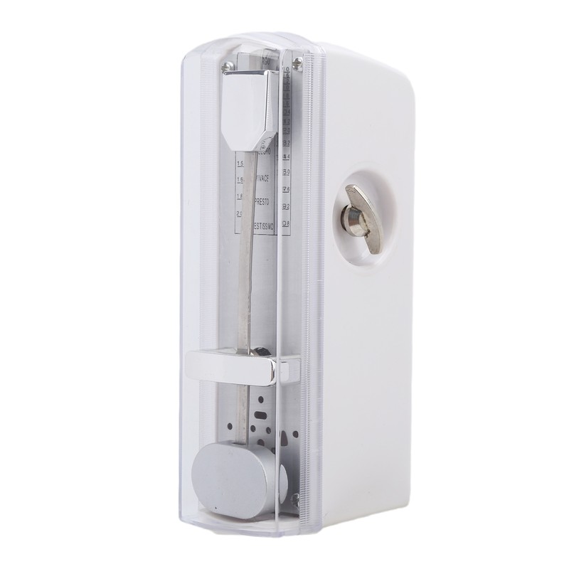 Mini Mechanical Metronome Portable 11x5x3cm White Musical Instrument Accessories for
