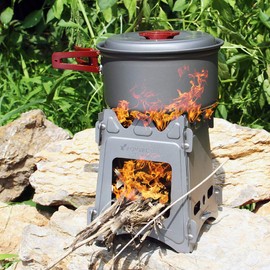 Lixa-da Camping Stove Wood Stove Mini Wood Carburettor Foldable Portable Alcohol Stove and Hobo Stove for Outdoor Activities, Cooking, Hiking, Picnic, BBQ