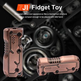 7JI Fidget Slider Toy, Magnetic Push Slider Toy, Push Card Fidget Slider, Fidget Toys, EDC Metal Slider Toy, ADHD Decompression Metal Slider Toy