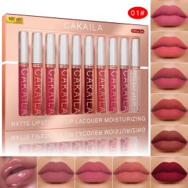 Paquete De 10 Brillos Labiales Impermeables Cakaila