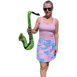 Zugar Land Colorful 22" Saxophone Inflates (3 Colors) Inflatable Musical Instrument for Pretent Play Concert Jazz Photo Shoot Booth Birthday Party DJ (3 Green)